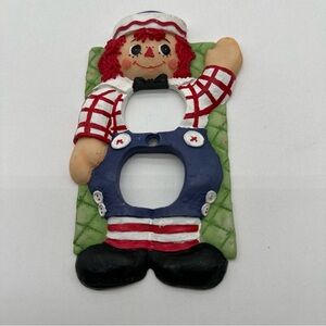 Vintage Resin Painted Raggedy Andy Doll Figure Outlet Cover Plate